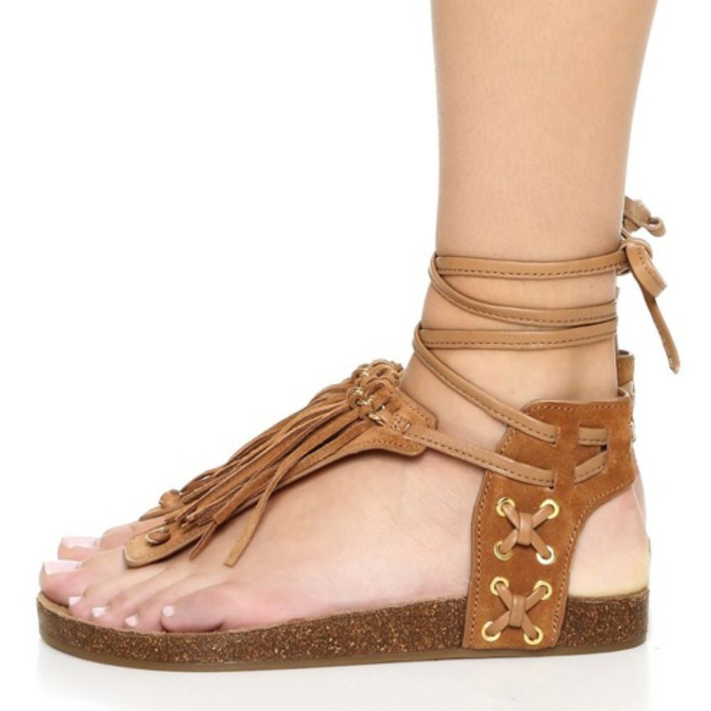 Sam Edelman Kyra Gladiator Boho Fringe Sandal - Picture 2 of 16